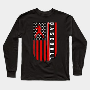 American Flag Baseball Team for Men Boys Girls Women Long Sleeve T-Shirt